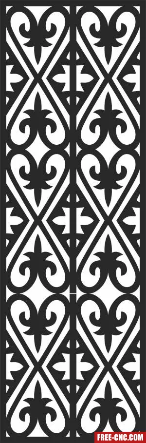 Decorative panel door wall screen pattern - Free dxf download