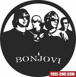 Bonjovi wall clock - Free dxf files ready to cut