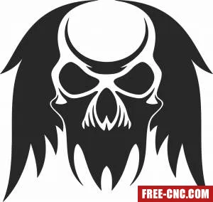 Scary skull cliparts - Free dxf download