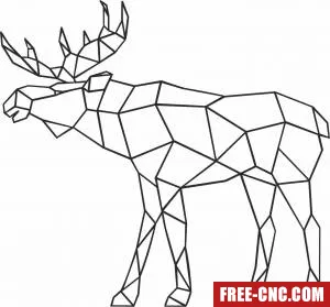 Geometric polygon antelope - Free dxf files ready to cut