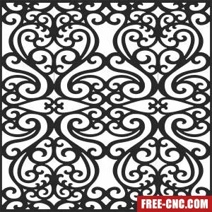 Decorative pattern square wall panel - Download free dxf for cnc plasma cutting