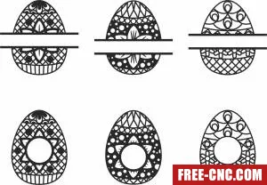 Easter eggs monogram decoration - Free dxf files ready to cut