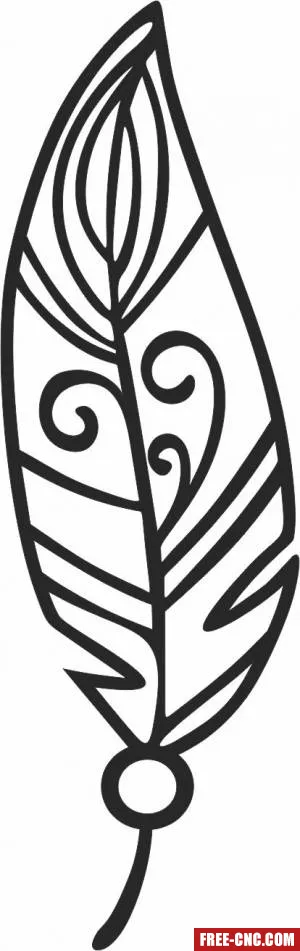 Feather decor sign - Free dxf for laser cutting and plasma