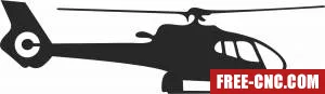 Helicopter aircraft silhouette - Download free dxf for cnc plasma cutting