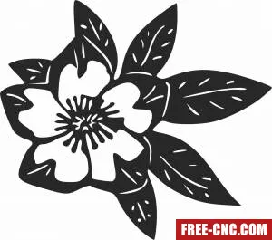 Floral roses flowers clipart - Free dxf files ready to cut