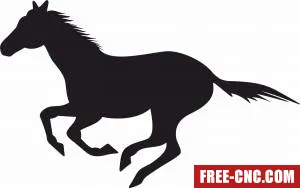 Horse runing clipart - Free dxf files ready to cut