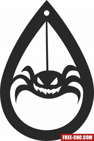 Halloween pampking spider ornament silhouette - Free dxf files ready to cut