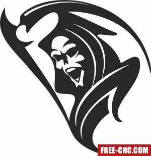 Death head grimm reaper clipart - Free dxf for laser cutting and plasma