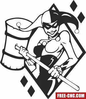 Harley quinn cliparts - Free dxf files ready to cut