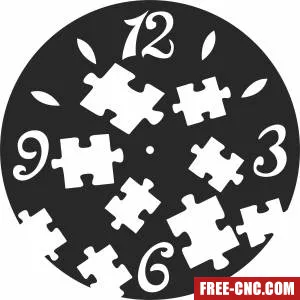 Puzzle wall clock - Download free dxf for cnc plasma cutting