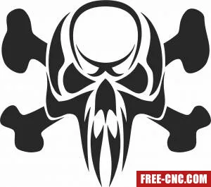 Vector skull cliparts - Free dxf for laser cutting and plasma