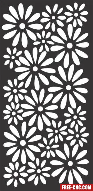 Flowers decorative panel wall separator door pattern - free dxf download Flowers decorative panel wall separator door pattern - free dxf download