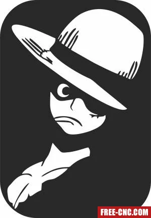 One piece luffy cliparts - Free dxf for laser cutting and plasma