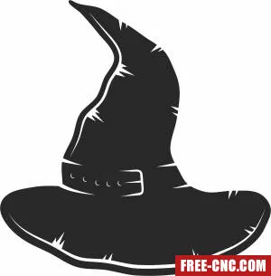 Witch hat halloween art - Free dxf files ready to cut