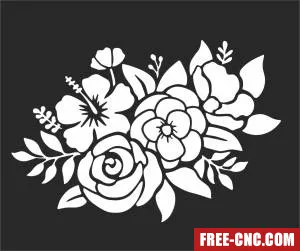 Flowers roses wall decor - Download free dxf for cnc plasma cutting