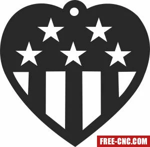 Heart ornament usa valentines gifts - Free dxf download