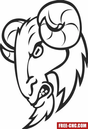 Angry ram wall sign - Download free dxf for cnc plasma cutting