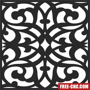 Decorative pattern square wall panel - Download free dxf for cnc plasma cutting