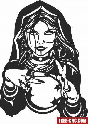 Fortune teller woman cliparts - Free dxf files ready to cut Fortune teller woman cliparts - Free dxf files ready to cut