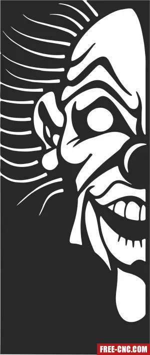 Clowns face vector art - Free dxf for laser cutting and plasma