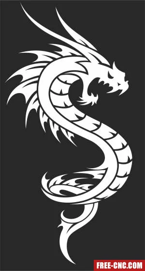 Dragon tribal clipart - Download free dxf for cnc plasma cutting