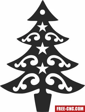 Christmas tree wall art - Free dxf for laser cutting and plasma