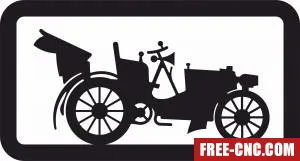 Old retro car wall decor - free dxf download