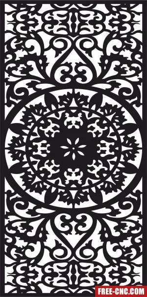 Decorative hanging screen partition door panel pattern - Free dxf files ready to cut