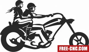 Couple on motorbike - Download free dxf for cnc plasma cutting