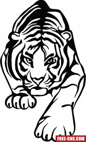 Hunting tiger decor art animal - free dxf download