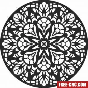 Round decorative mandala pattern - Free dxf for laser cutting and plasma