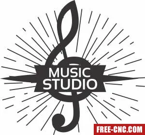 Music studio logo sign - Free dxf download