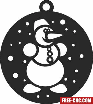 Snowman christmas ornament - Free dxf download