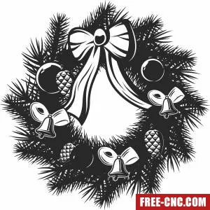 Wreath christmas clipart - Free dxf files ready to cut