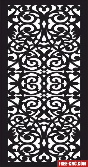 Decorative panel door screen wall pattern - Free dxf download