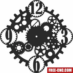 Gears wall clock - Free dxf download