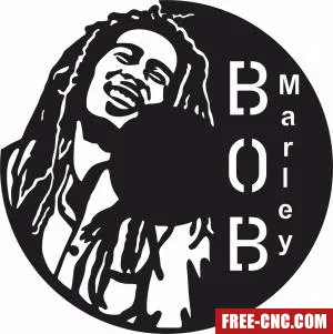 Bob marley wall clock - Free dxf files ready to cut