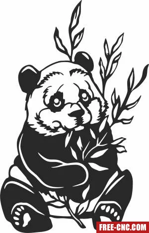 Panda clipart - Free dxf download