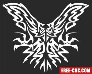 Phoenix bird logo - Free dxf files ready to cut