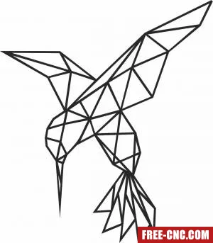 Geometric polygon hummingbird - Free dxf files ready to cut