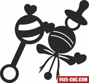 Baby dummy clipart - Free dxf files ready to cut