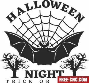 Halloween bat trick or treat art - Free dxf for laser cutting and plasma