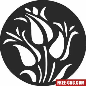 Flowers wall decor - Download free dxf for cnc plasma cutting