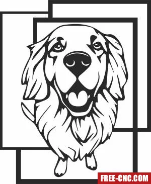 Dog golden retriever wall decor - Free dxf for laser cutting and plasma