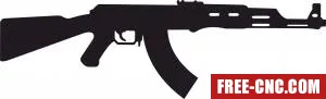 Rifle ak 47 silhouet - Free dxf files ready to cut