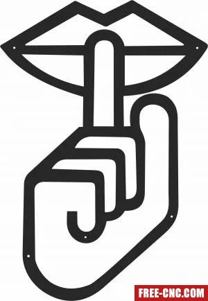 Silence wall sign - Free dxf for laser cutting and plasma