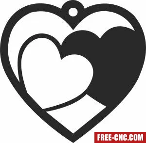 Heart ornament valentines gifts - Download free dxf for cnc plasma cutting