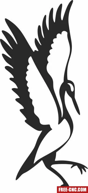 Bird swan clipart - Free dxf download