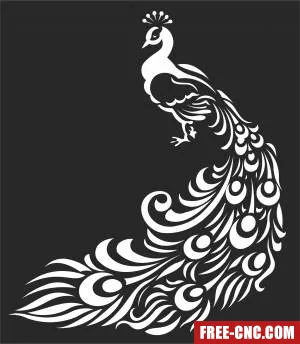 Peacock wall art decor - Free dxf files ready to cut