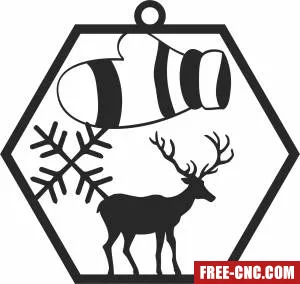 Deer glove ornament christmas - Free dxf for laser cutting and plasma